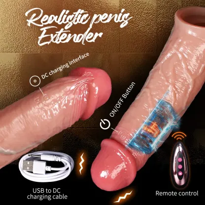 Kaler 7.8"× 1.6" Flesh Realistic Vibrating Cock Sleeve | 9 Modes